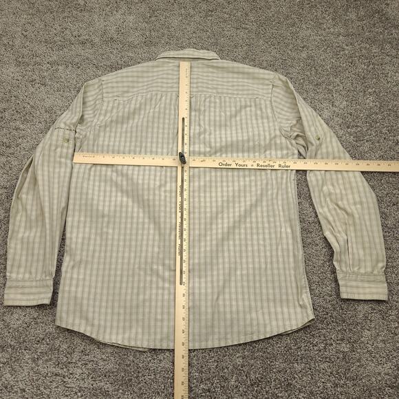 Columbia PFG Long Sleeve Button Up Shirt Mens Large Beige Plaid Fishing - Picture 4 of 6